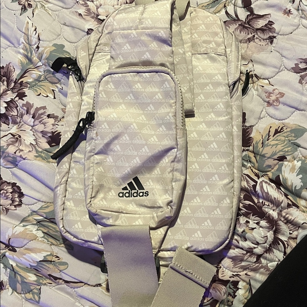 Adidas Light Purple Crossbody Bag with White Logo - Picture 2 of 3